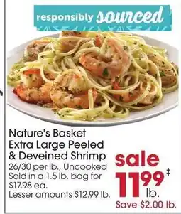 Giant Eagle Nature's Basket Extra Large Peeled & Deveined Shrimp offer