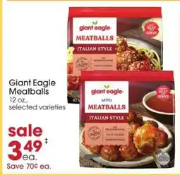 Giant Eagle Giant Eagle Meatballs offer
