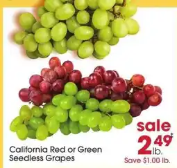 Giant Eagle California Red or Green Seedless Grapes offer