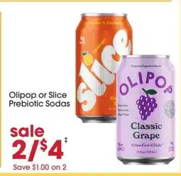 Giant Eagle Olipop or Slice Prebiotic Sodas offer