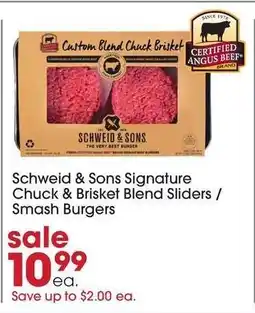 Giant Eagle Schweid & Sons Signature Chuck & Brisket Blend Sliders / Smash Burgers offer