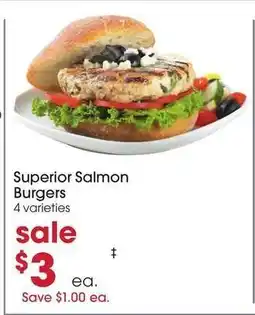 Giant Eagle Superior Salmon Burgers offer