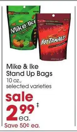 Giant Eagle Mike & Ike Stand Up Bags offer