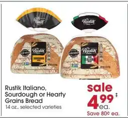 Giant Eagle Rustik Italiano, Sourdough or Hearty Grains Bread offer