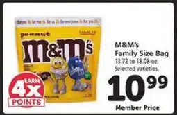 Safeway M & M' s Family Size Bag offer