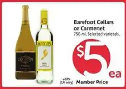 Safeway Barefoot Cellars or Carmenet offer
