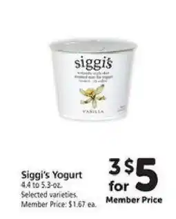 Safeway Siggi's Yogurt offer