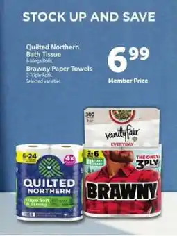 Safeway Quilted Northern Bath Tissue & Brawny Paper Towels offer