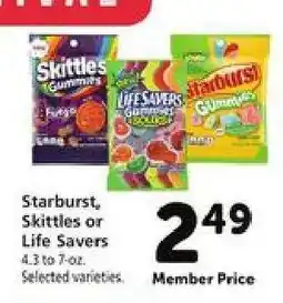 Safeway Starburst, Skittles or Life Savers offer