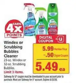 Safeway Windex or Scrubbing Bubbles Cleaner offer