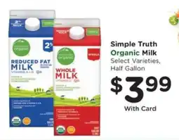 Pick'n Save Simple Truth Organic Milk offer