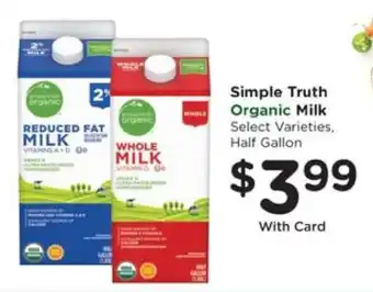 Pick'n Save Simple Truth Organic Milk offer