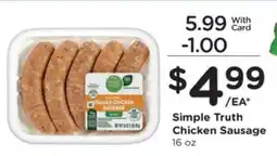 Pick'n Save Simple Truth Chicken Sausage offer