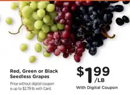 Kroger Red, Green or Black Seedless Grapes offer