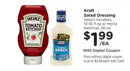 Kroger Kraft Salad Dressing or Heinz Ketchup offer