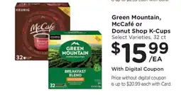 Kroger Green Mountain, McCafé or Donut Shop K-Cups offer