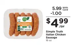 Kroger Simple Truth Italian Chicken Sausage offer