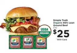 Kroger Simple Truth Organic 90% Lean Ground Beef offer