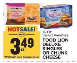 Food Lion FOOD LION DELUXE SINGLES OR CHUNK CHEESE offer