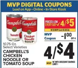 Food Lion Campbell's Chicken Noodle or Tomato Soup offer