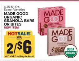 Food Lion MADE GOOD ORGANIC GRANOLA BARS OR BITES offer