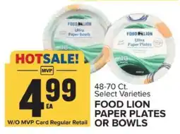 Food Lion FOOD LION PAPER PLATES OR BOWLS offer