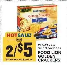 Food Lion FOOD LION GOLDEN CRACKERS offer