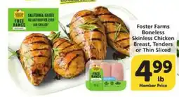 Albertsons Foster Farms Boneless Skinless Chicken Breast, Tenders or Thin Sliced offer