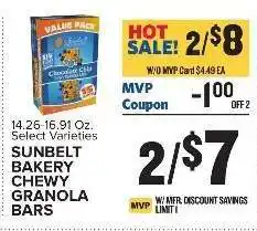 Food Lion SUNBELT BAKERY CHEWY GRANOLA BARS offer