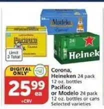 Albertsons Corona, Heineken, Pacifico, Modelo offer
