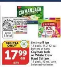 Albertsons Smirnoff Ice, Cayman Jack, or White Claw Hard Seltzer offer