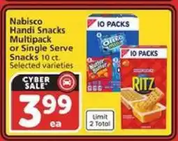 Albertsons Nabisco Handi Snacks Multipack or Single Serve Snacks offer