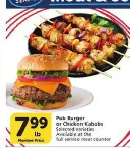 Albertsons Pub Burger or Chicken Kabobs offer