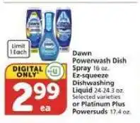 Albertsons Dawn Powerwash Dish Spray offer