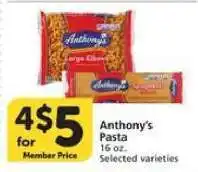 Albertsons Anthony's Pasta offer
