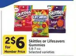Albertsons Skittles or Lifesavers Gummies offer