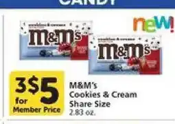 Albertsons M&M's Cookies & Cream Share Size offer