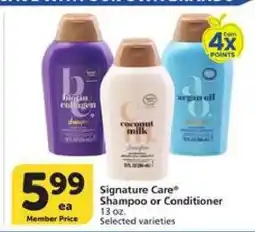 Albertsons Signature Care Shampoo or Conditioner offer