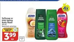 Albertsons Softsoap or Irish Spring Body Wash offer
