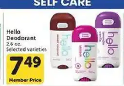 Albertsons hello Deodorant offer