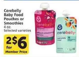 Albertsons Cerebelly Baby Food Pouches or Smoothies offer
