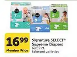 Albertsons Signature SELECT Supreme Diapers offer