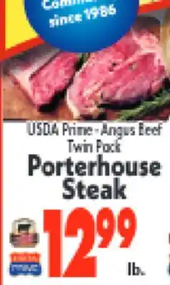 Marino's Supermarket USDA Prime Angus Beef Twin Pack Porterhouse Steak offer
