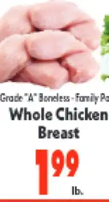 Marino's Supermarket Grade A Boneless - Family Pack Whole Chicken Breast offer