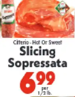 Marino's Supermarket Slicing Soppressata offer