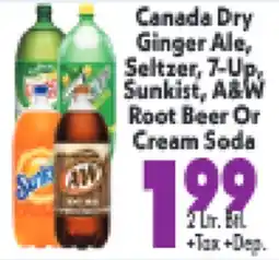Marino's Supermarket Canada Dry Ginger Ale, Seltzer, 7-Up, Sunkist, A&W Root Beer Or Cream Soda offer