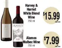 Big Saver Foods Harvey & Harriet White Blend Wine, 750 ml, Alamos Malbec Wine offer