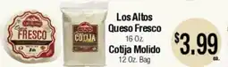 Big Saver Foods Los Altos Queso Fresco 16 Oz. Cotija Molido 12 Oz offer