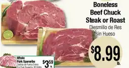 Big Saver Foods Boneless Beef Chuck Steak or Roast offer