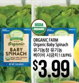 Hmart ORGANIC FARM Organic Baby Spinach offer